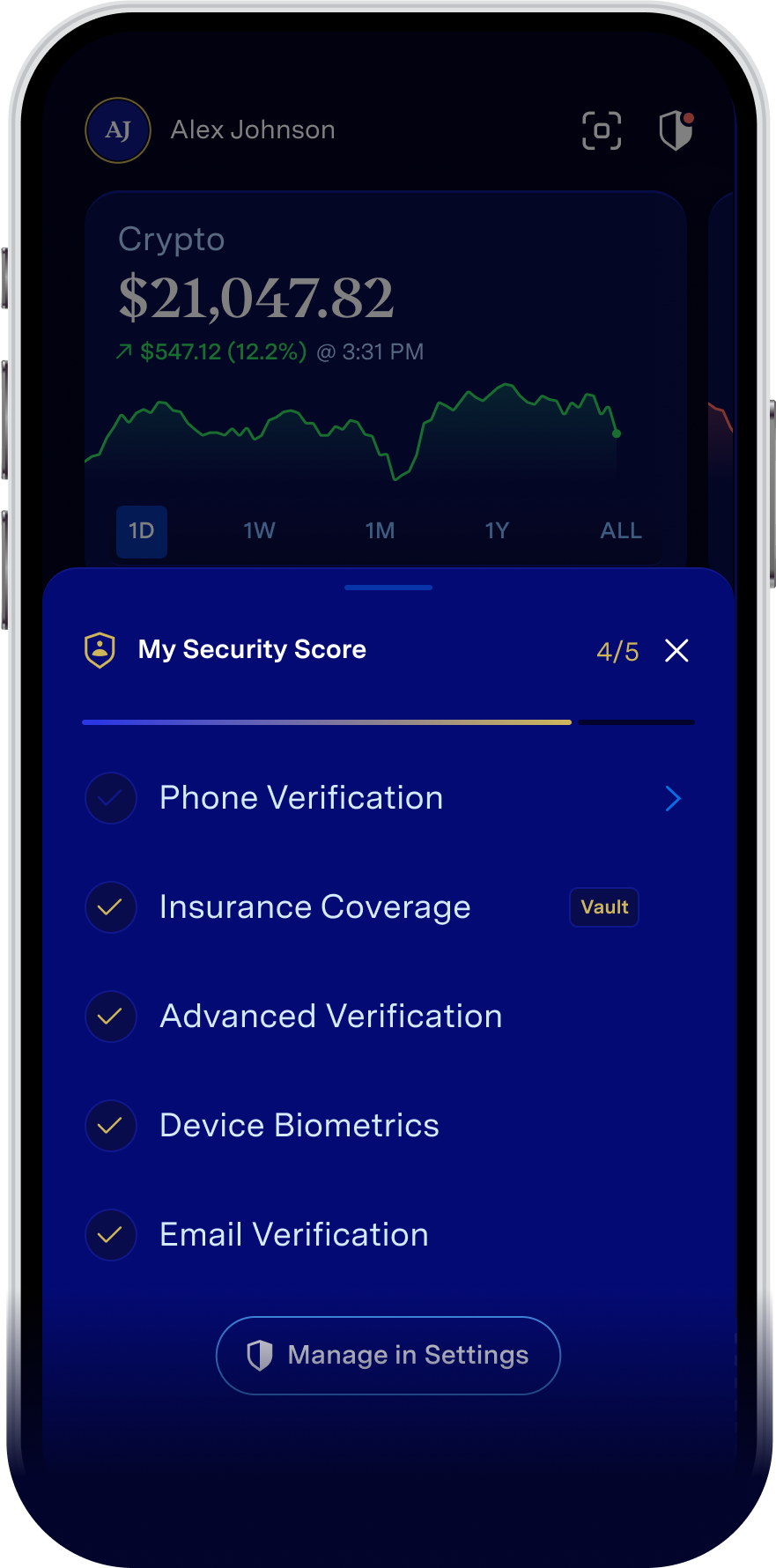 Increase your security score to enhance your Kresus wallet.